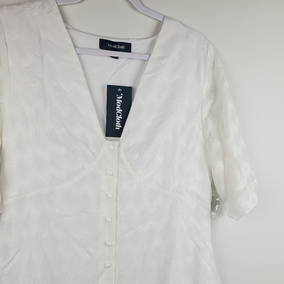 NWT ModCloth White Mini Dress - Picture 4 of 12